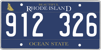 RI license plate 912326