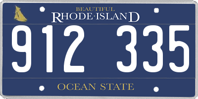 RI license plate 912335