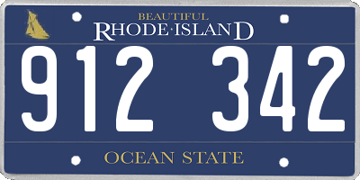 RI license plate 912342
