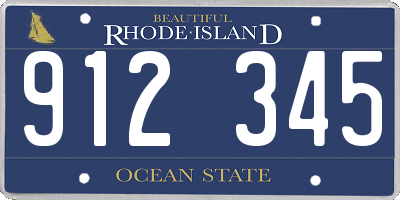 RI license plate 912345