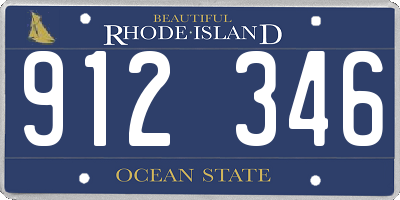 RI license plate 912346