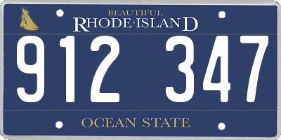 RI license plate 912347
