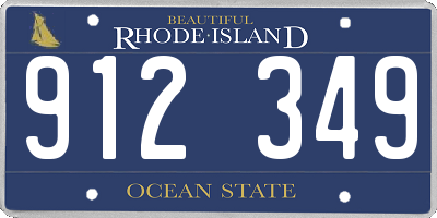 RI license plate 912349