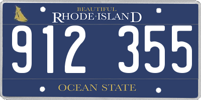 RI license plate 912355