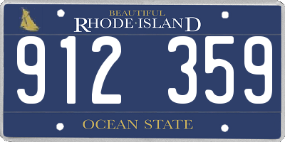 RI license plate 912359