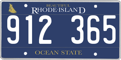 RI license plate 912365