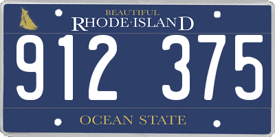 RI license plate 912375