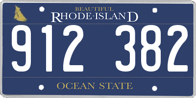 RI license plate 912382