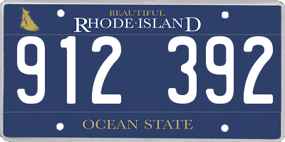 RI license plate 912392