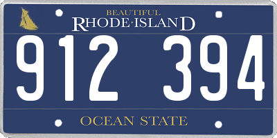 RI license plate 912394