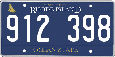 RI license plate 912398