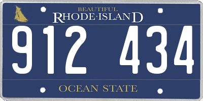 RI license plate 912434