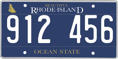 RI license plate 912456