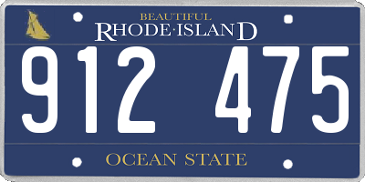 RI license plate 912475
