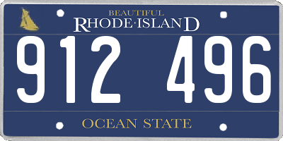 RI license plate 912496