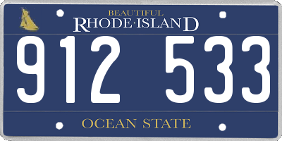 RI license plate 912533