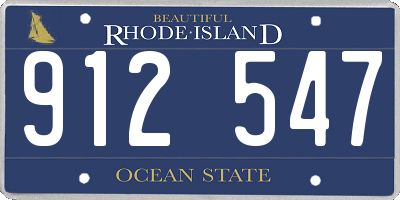 RI license plate 912547
