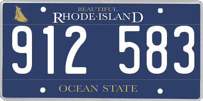 RI license plate 912583