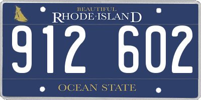 RI license plate 912602