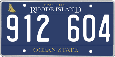 RI license plate 912604