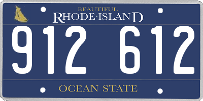 RI license plate 912612