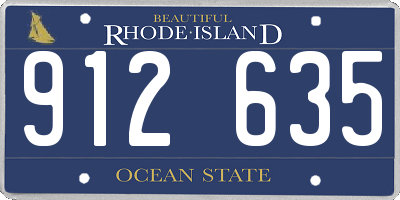 RI license plate 912635