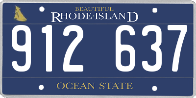RI license plate 912637