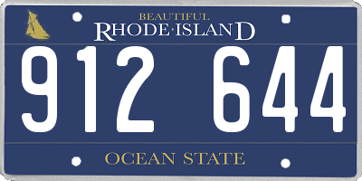 RI license plate 912644