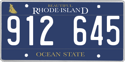 RI license plate 912645