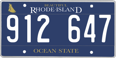 RI license plate 912647