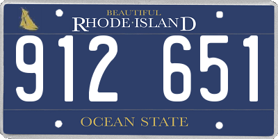 RI license plate 912651