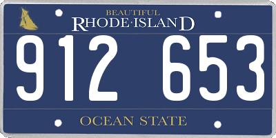 RI license plate 912653