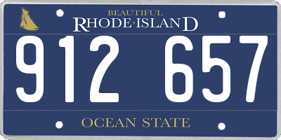 RI license plate 912657