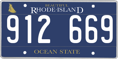 RI license plate 912669