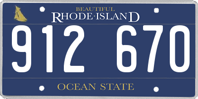 RI license plate 912670