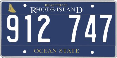 RI license plate 912747