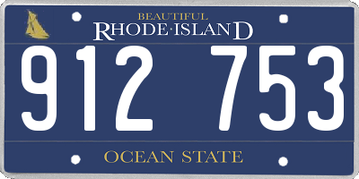 RI license plate 912753