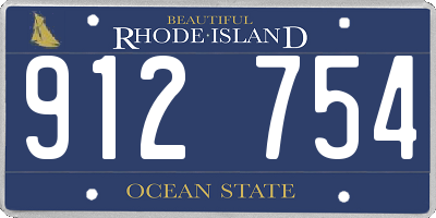 RI license plate 912754