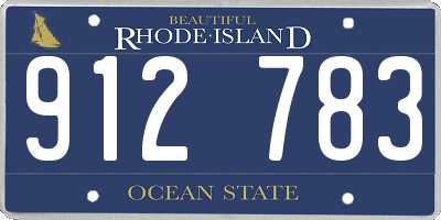 RI license plate 912783