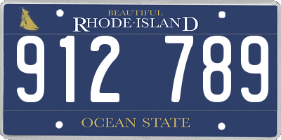 RI license plate 912789