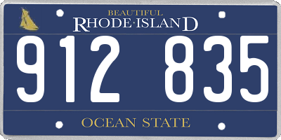RI license plate 912835