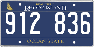 RI license plate 912836