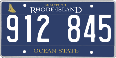RI license plate 912845
