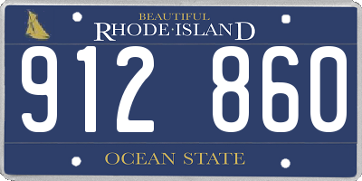 RI license plate 912860