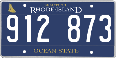 RI license plate 912873
