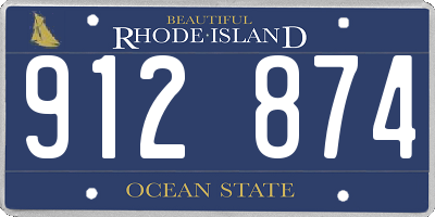 RI license plate 912874