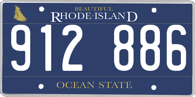 RI license plate 912886