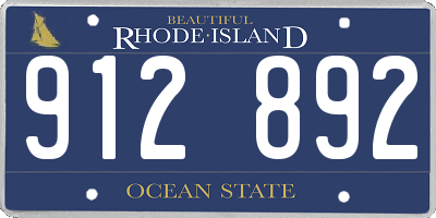 RI license plate 912892