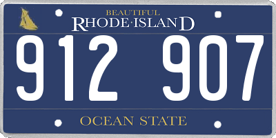 RI license plate 912907
