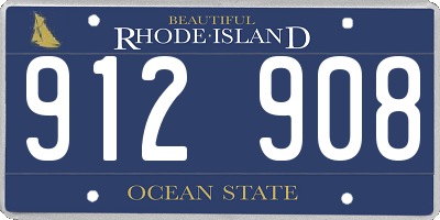 RI license plate 912908